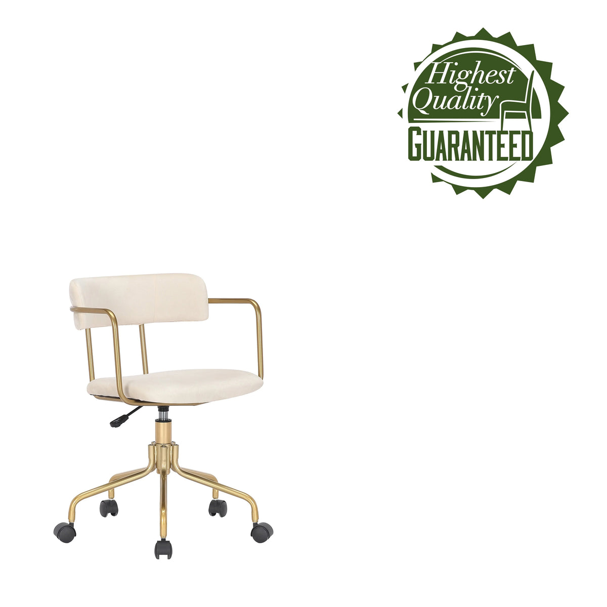 Velvet Office Chair with Gold Chrome Frame and Legs J773809