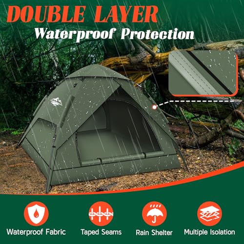 2-3 Person Waterproof Windproof Pop Up Camping Tent V334340