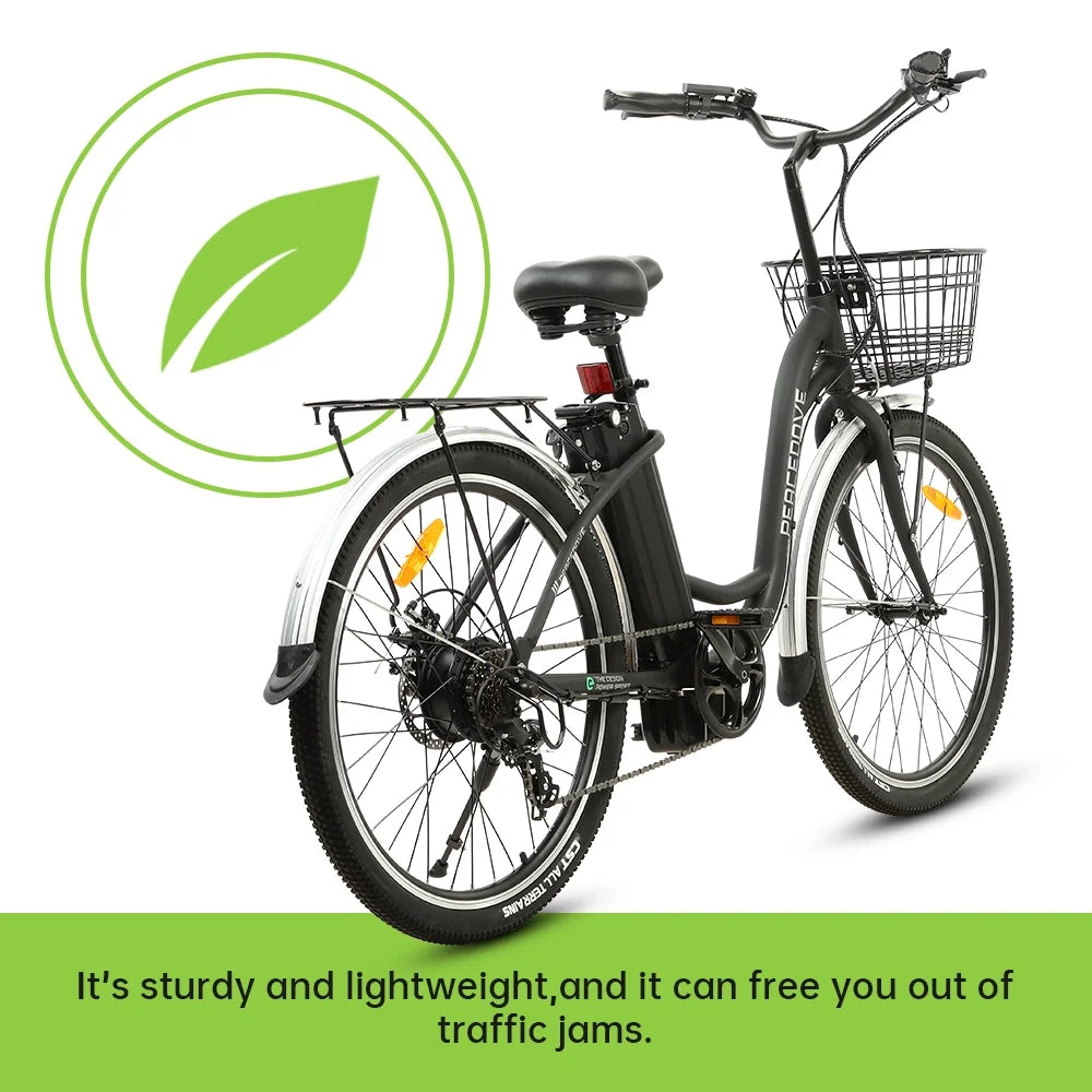 350 W 26" Step Through Electric Bicycle with Basket E69515