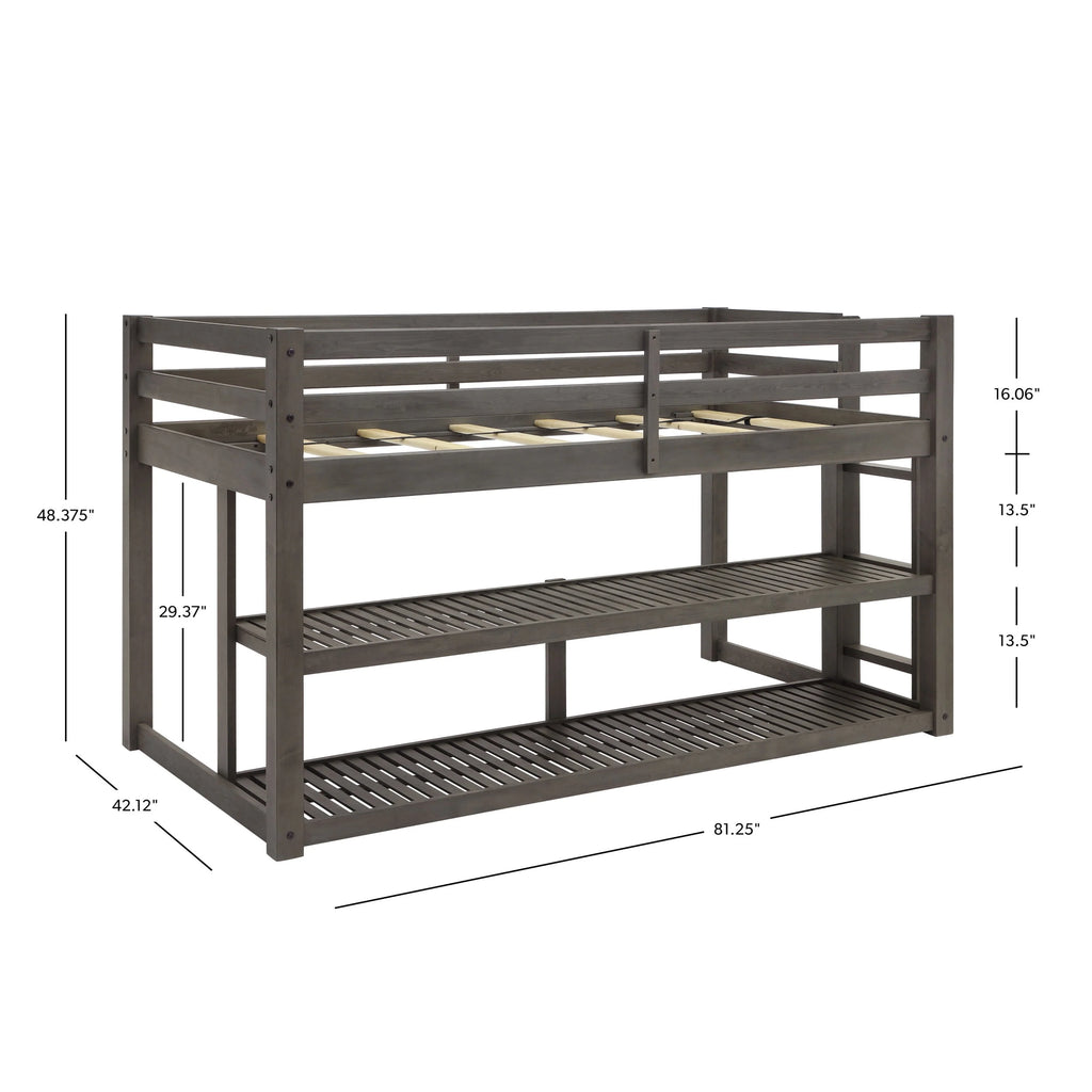 Black Twin Loft Storage Bed V57514