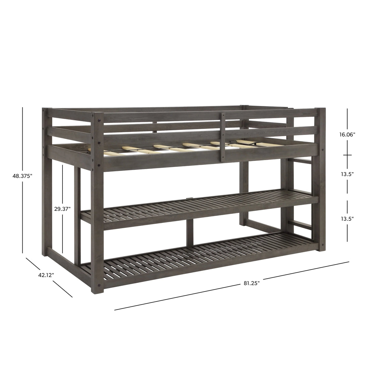Black Twin Loft Storage Bed V57514