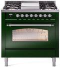 36 Dual Fuel Natural Gas Range Emerald Green Chrome Trim Z23568