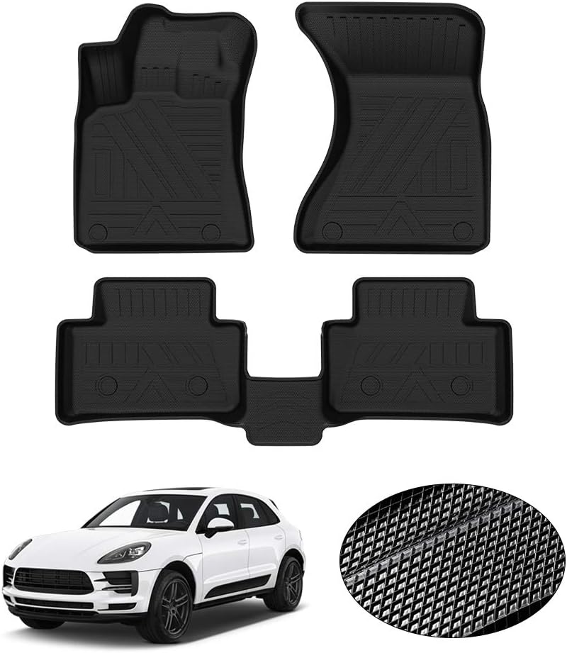 Custom Fit All Weather Floor Mats 1st & 2nd Row Black Non-Slip R2823