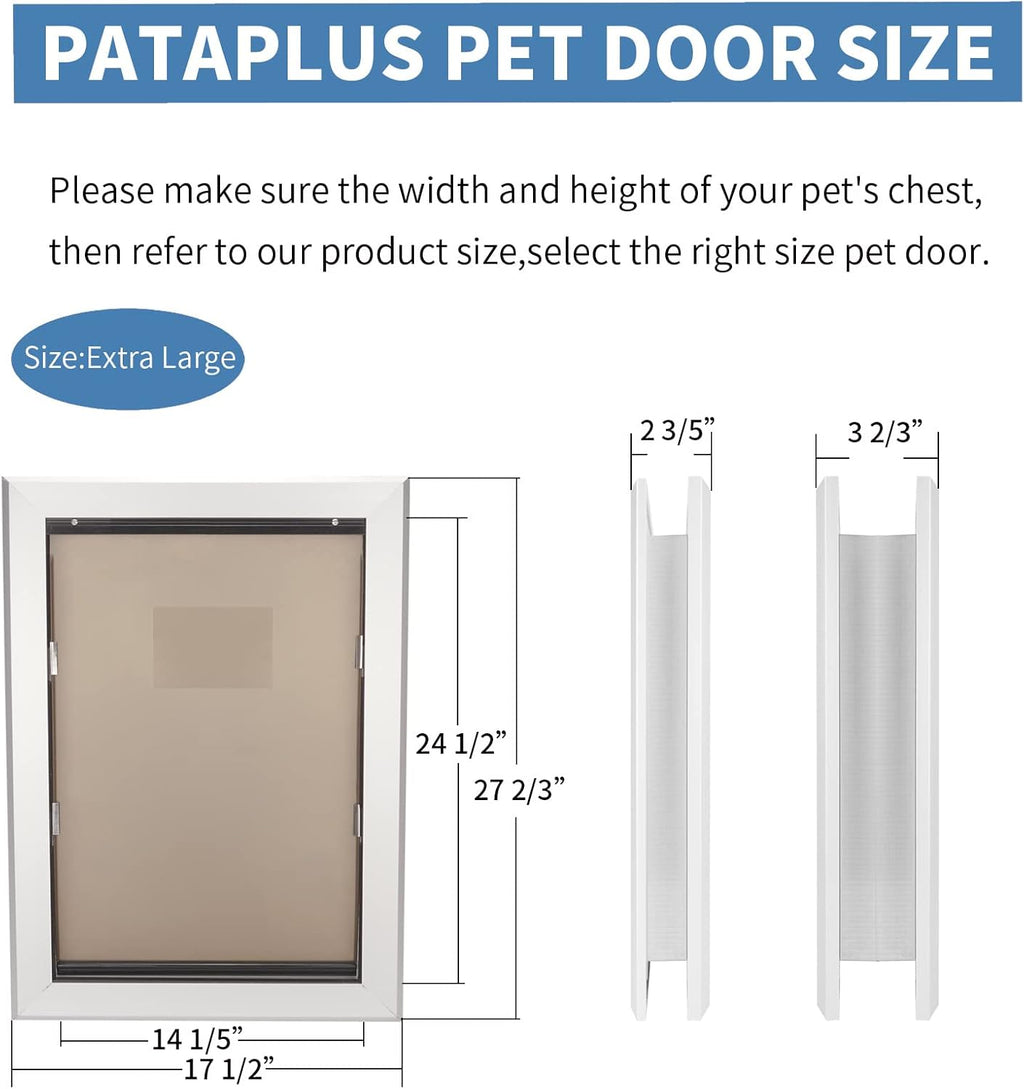 Large Dog Door with Magnetic Double Flaps and Aluminum Frame P898409