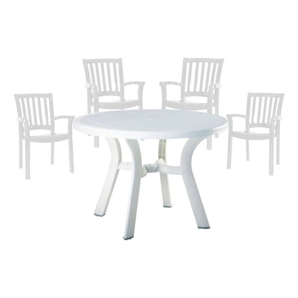 White 5 Piece Resin Patio Table and 4 Chairs V397