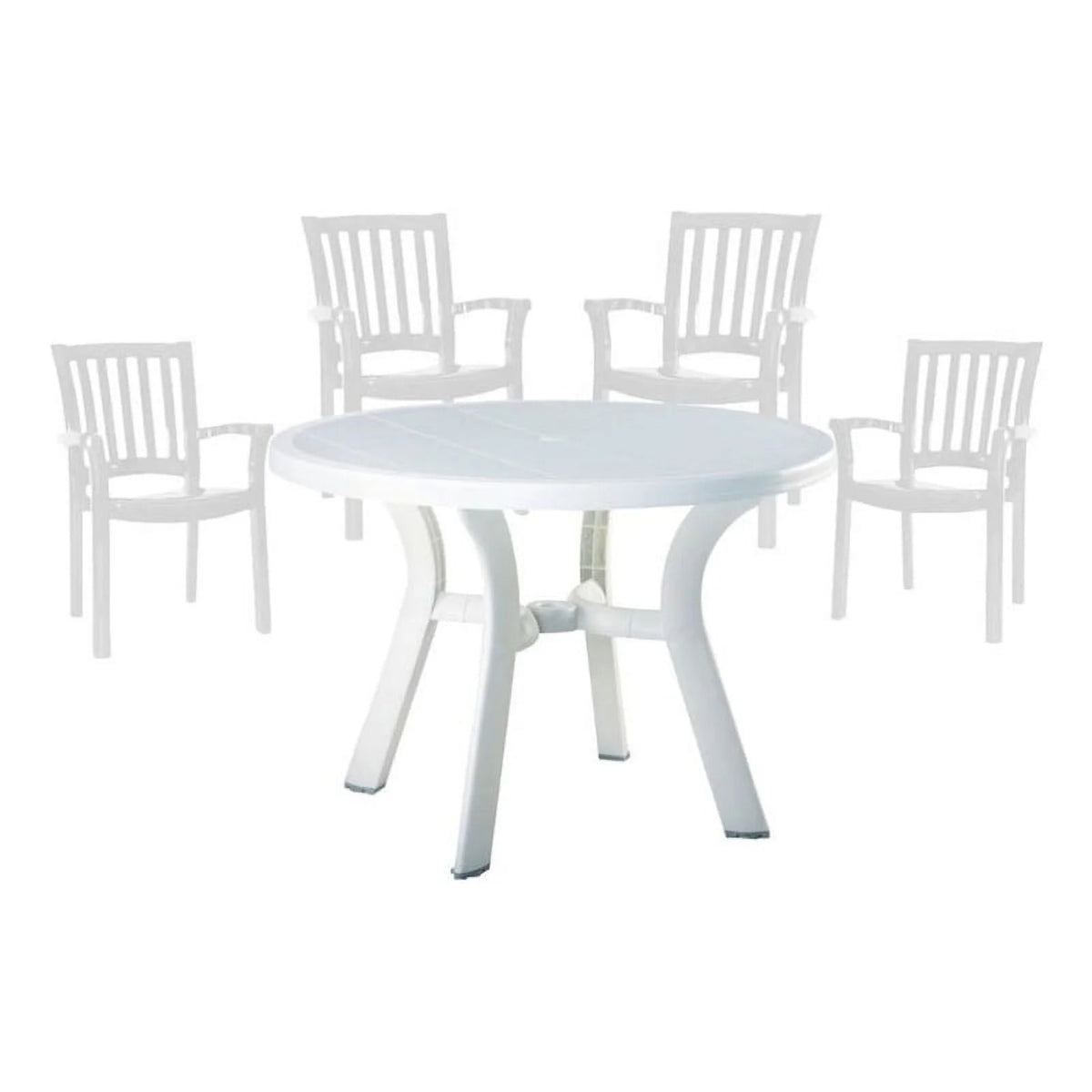 White 5 Piece Resin Patio Table and 4 Chairs V397