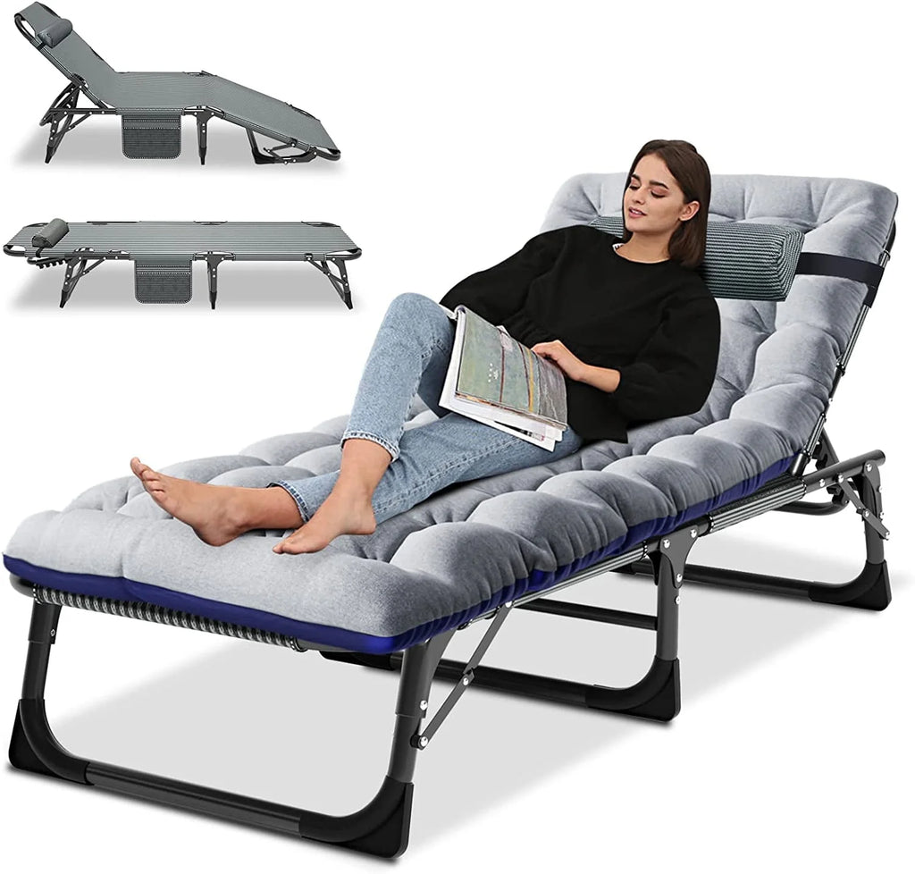 Folding Camping Cot with Cushion & Pillow G894493