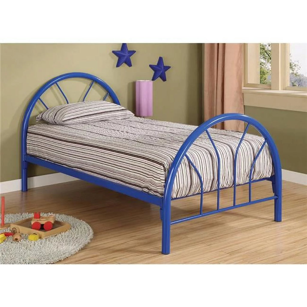 Blue Twin Size Metal Bed X5295