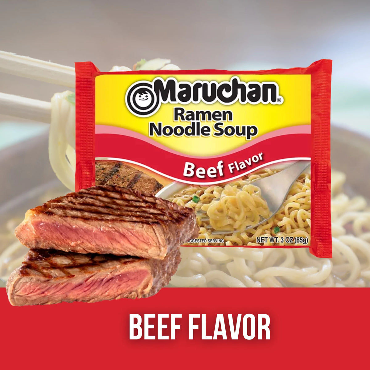 Instant Ramen Variety Pack 12 Packs 3oz Chicken Beef Chili Flavored Noodles V233060