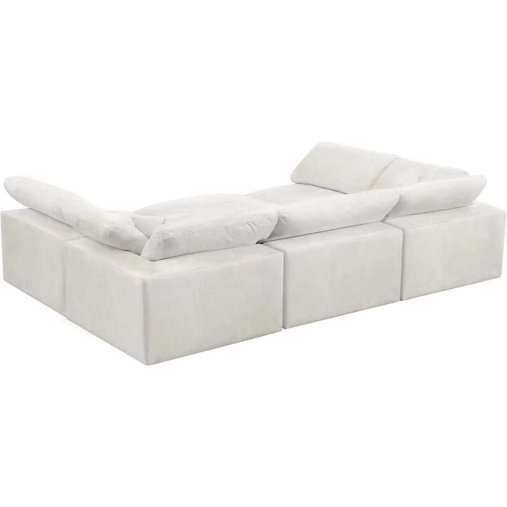 Cream Velvet Modular Sectional B558