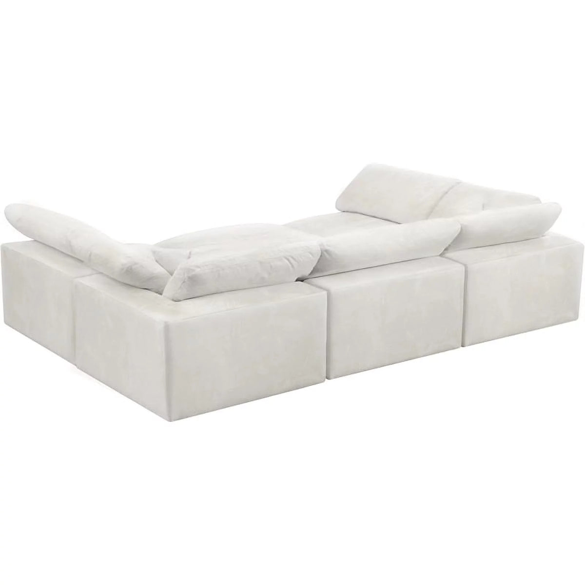 Cream Velvet Modular Sectional B558