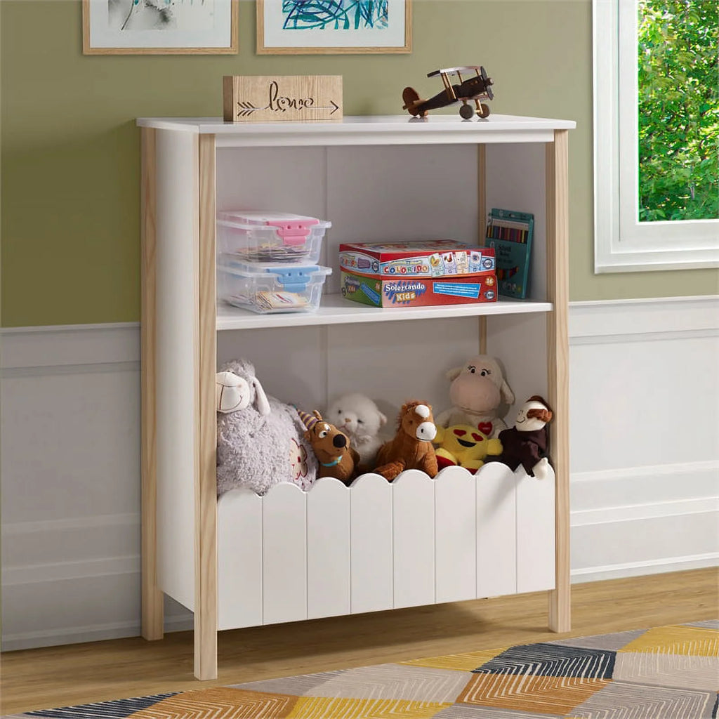 Wood Youth Bookcase in Natural and White F872033