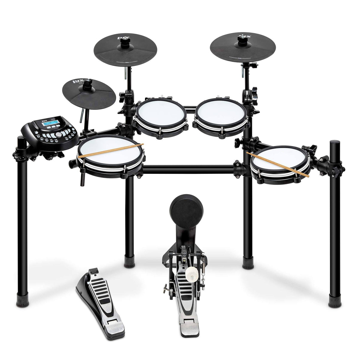 8 Piece Mesh Electronic Drum Kit with Adjustable Aluminum Rack S8322