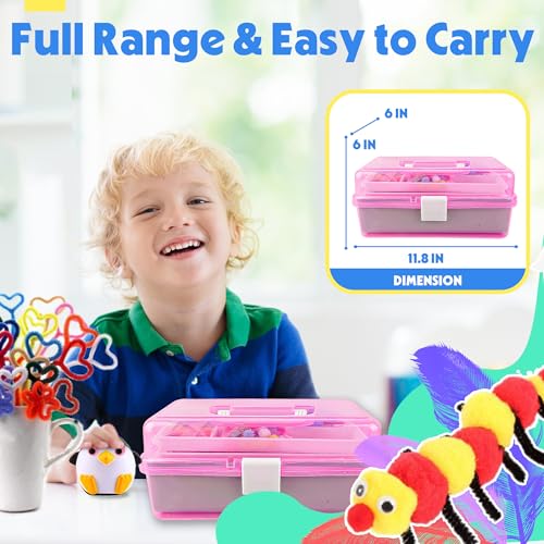 1100+ PCS Toddler DIY Craft Art Supply Set with 3 Layered Folding Storage Box N5705