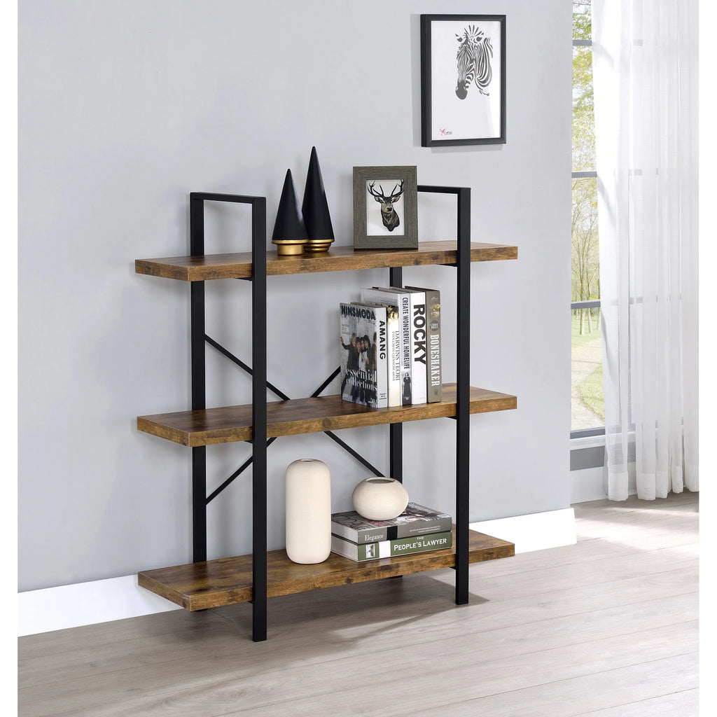 Antique Nutmeg 3-tier Open Back Bookcase A675