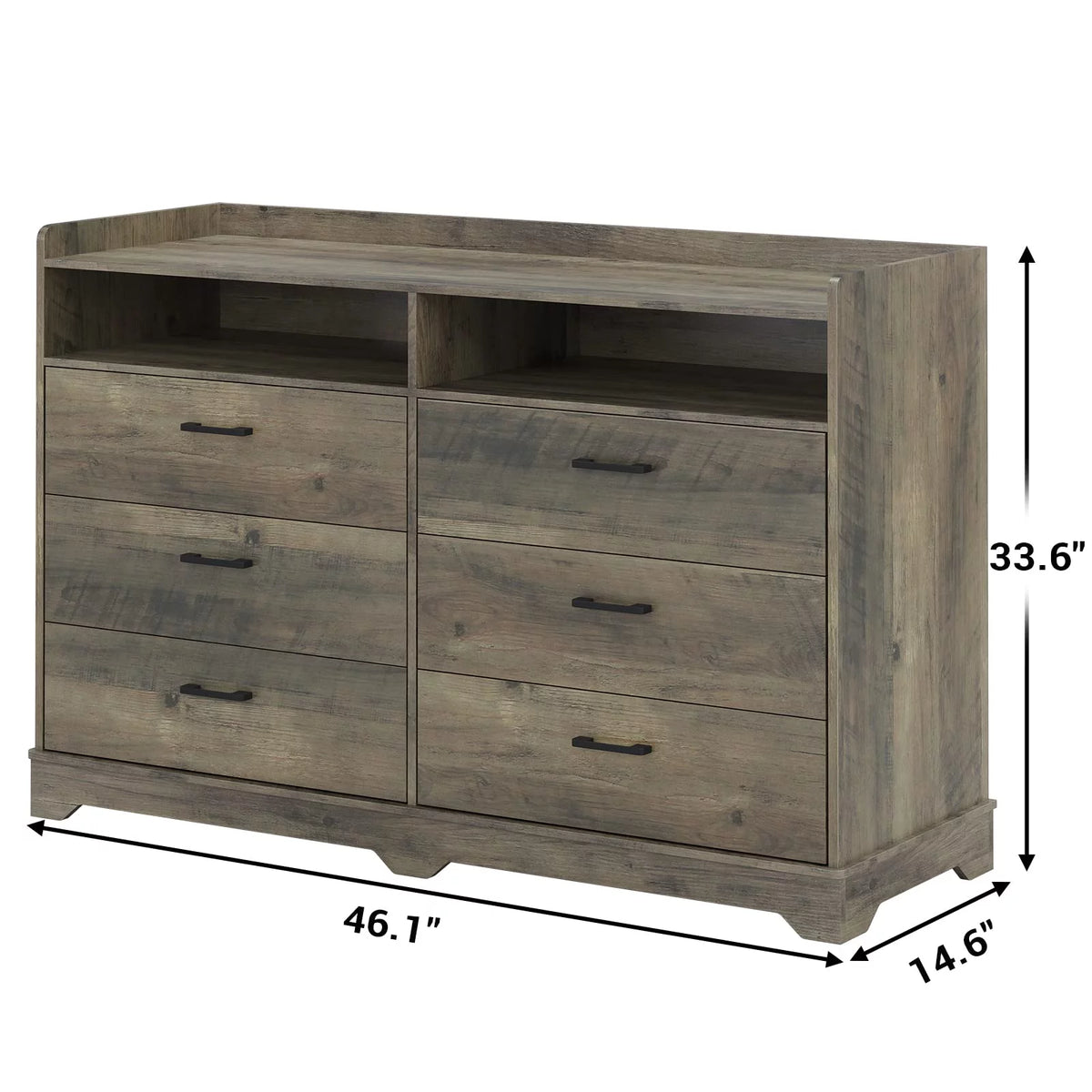 Black 6 Drawers Dresser O40136