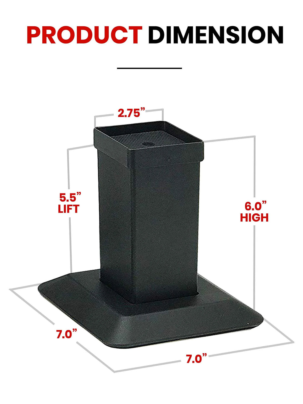 Aluminum Bed Riser 5.5 Inch Lift 4 Pack G60773