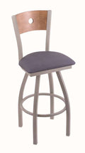 Anodized Nickel Swivel Stool with Medium Maple Back C97973