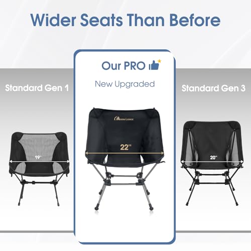 Portable Camping Chair 330Lbs Capacity Black J63863