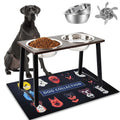 Elevated Dog Bowls with 2 X-Large Stainless Steel Bowls and Slow Feeder O3625