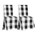 100% Cotton Buffalo Check Dining Chair Cover Set of 2 B218