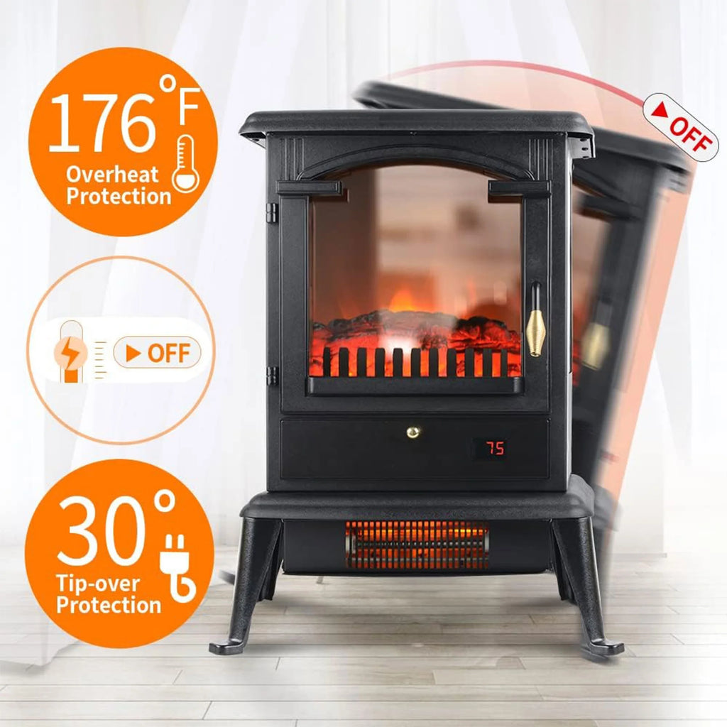 Electric Fireplace Heater Stove with Remote 2 Pack Y479044