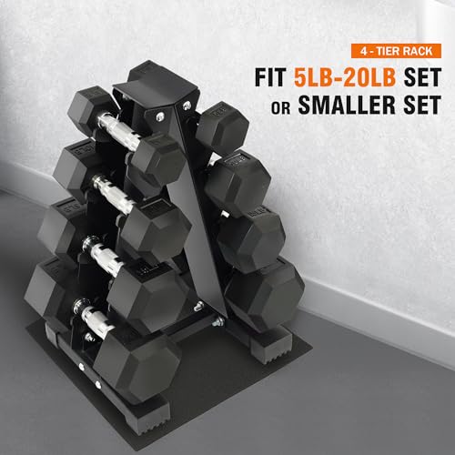 Rubber Encased Hex Dumbbell Set with Rack G57318