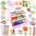 1100+ PCS Toddler DIY Craft Art Supply Set with 3 Layered Folding Storage Box N5705