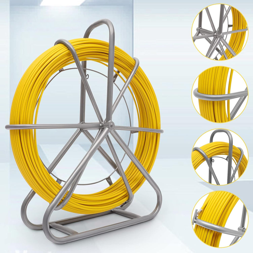 425FT Fiberglass Fish Tape with Wheel Stand I9205