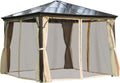 10x10 Polycarbonate Hardtop Gazebo with Curtains and Netting N9289