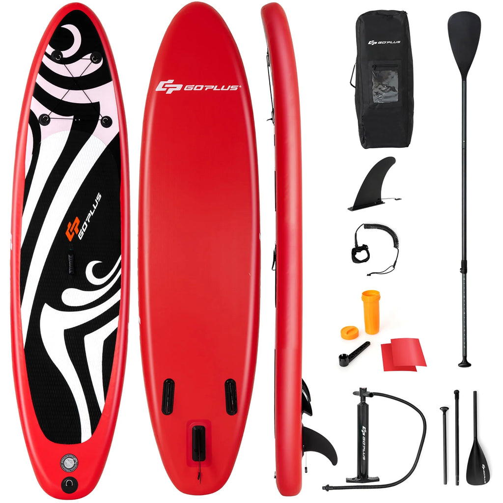 11' Inflatable Stand Up Paddle Board with Bag Paddle Pump Red Z2074
