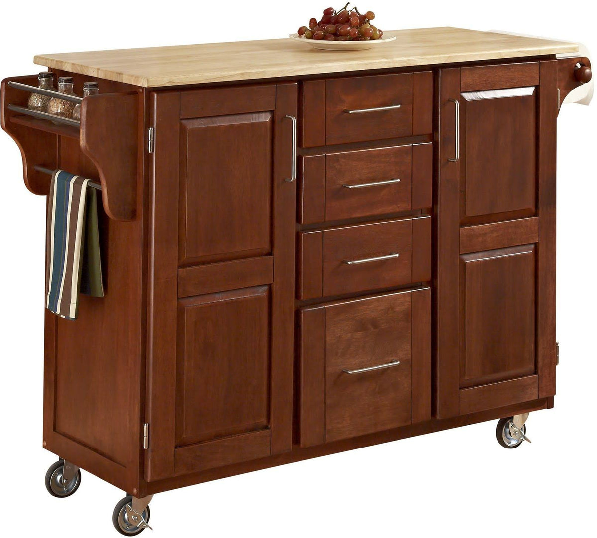 Warm Oak Cart with Wood Top S656