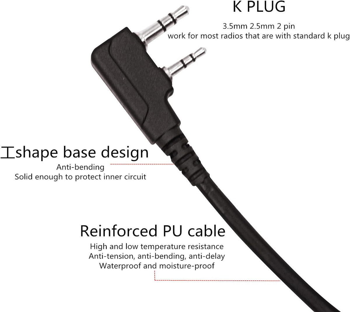 2 Pin PTT Tactical Adapter Connector I203073