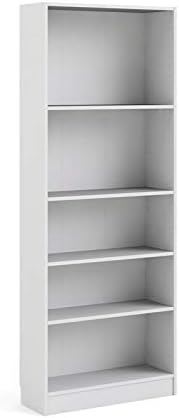 White 5 Shelf Bookcase Z37500