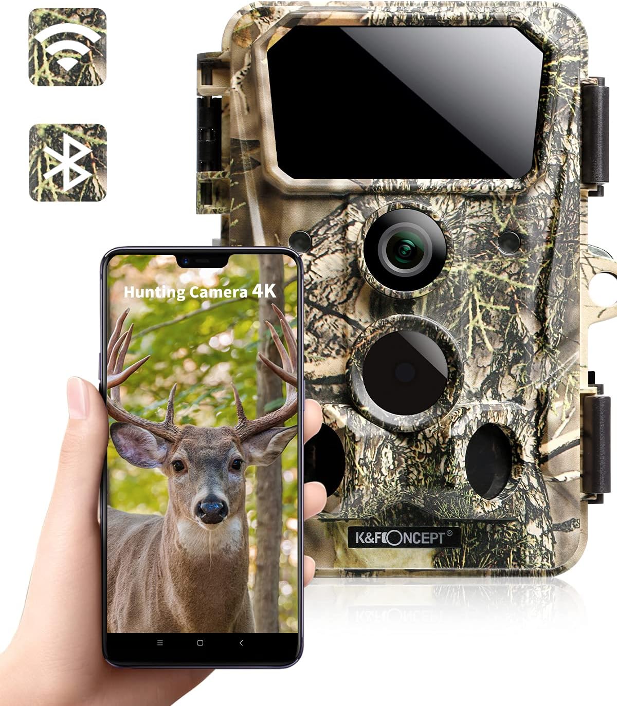 4K 30MP WiFi Bluetooth Trail Game Camera with Night Vision G384848