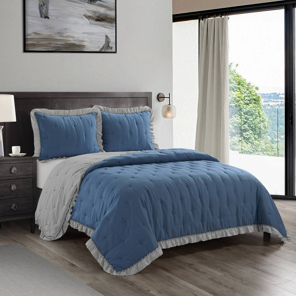 3 Piece Microfiber Quilt Set Z81412