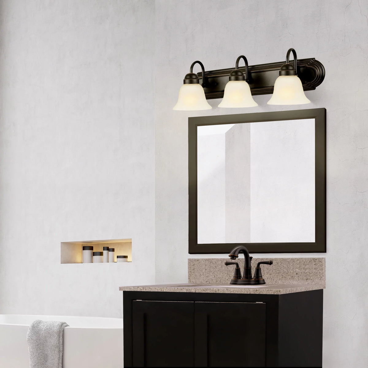 3-Light Frosted Glass Vanity Light G9582