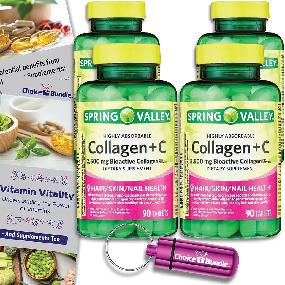 Collagen Vitamin C Tablets 2,500 mg 90 Ct 4 pk W163030