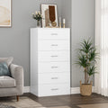 White 6 Drawer Wood Dresser M8269