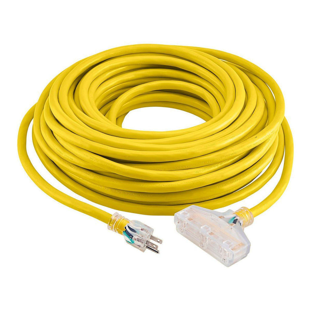 100 ft. 10/3 Gauge Triple-Tap Extension Cord, Yellow C96256