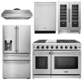 48 Propane Gas Range, Range Hood, Refrigerator with Water and Ice Dispenser, Dishwasher & Wine Cooler L767