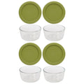 1-Cup Clear Round Glass Food Storage Bowl with Lid 4-Pack W9123