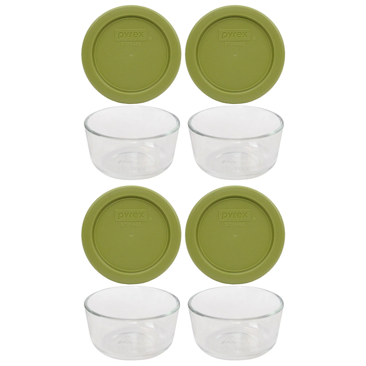 1-Cup Clear Round Glass Food Storage Bowl with Lid 4-Pack W9123