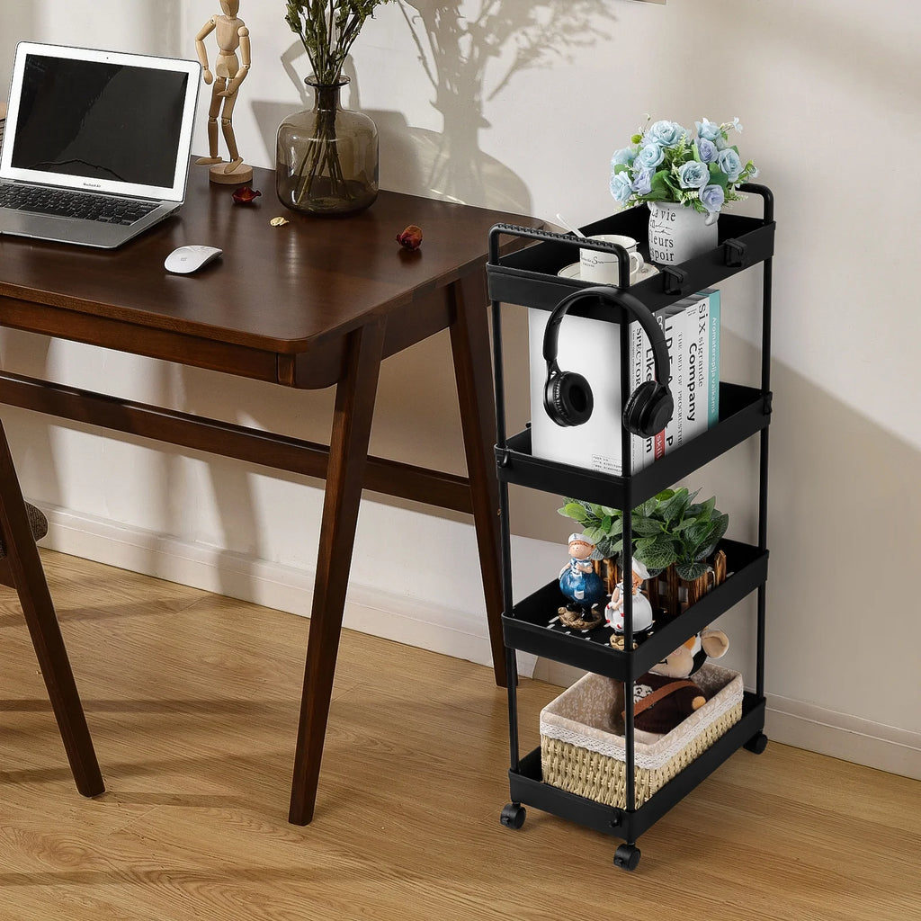 4 Tier Slim Storage Cart with Wheels, 2 Pack E36510