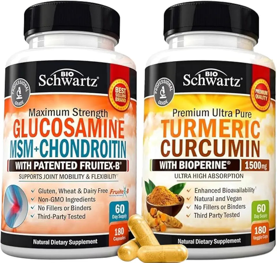 Glucosamine Chondroitin MSM Turmeric Curcumin Joint Support Supplement E21634