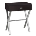 Cappuccino Chrome Metal Night Stand Accent Table W526