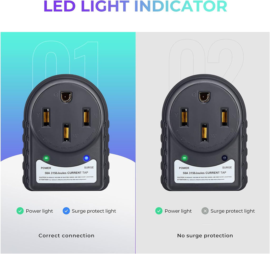 50 Amp RV Surge Protector with LED Indicator Light Z122655