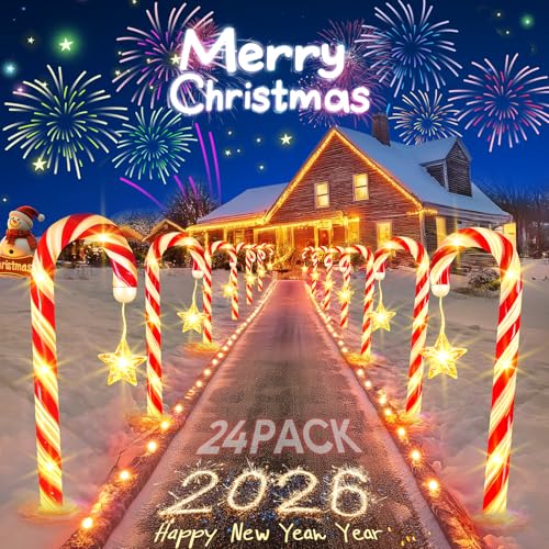 24 Pack 144 LEDs 10 Modes Solar Powered Christmas Lights D4980