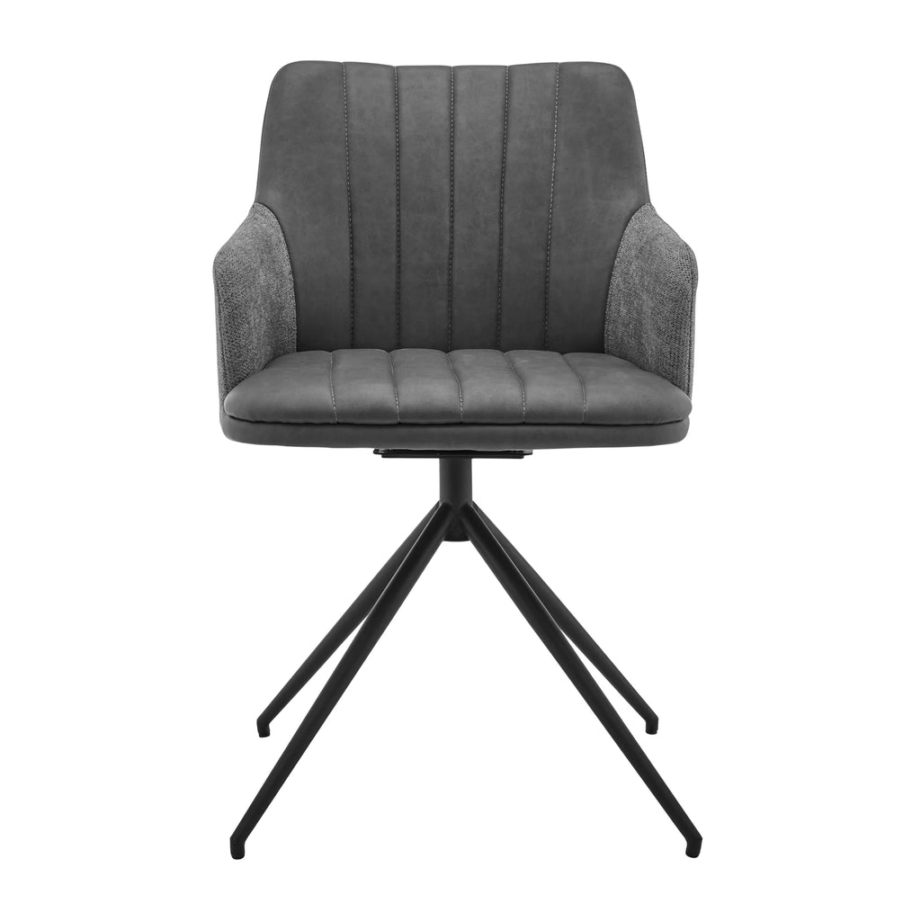 Gray Fabric Swivel Dining Chair Set of 2 K827849