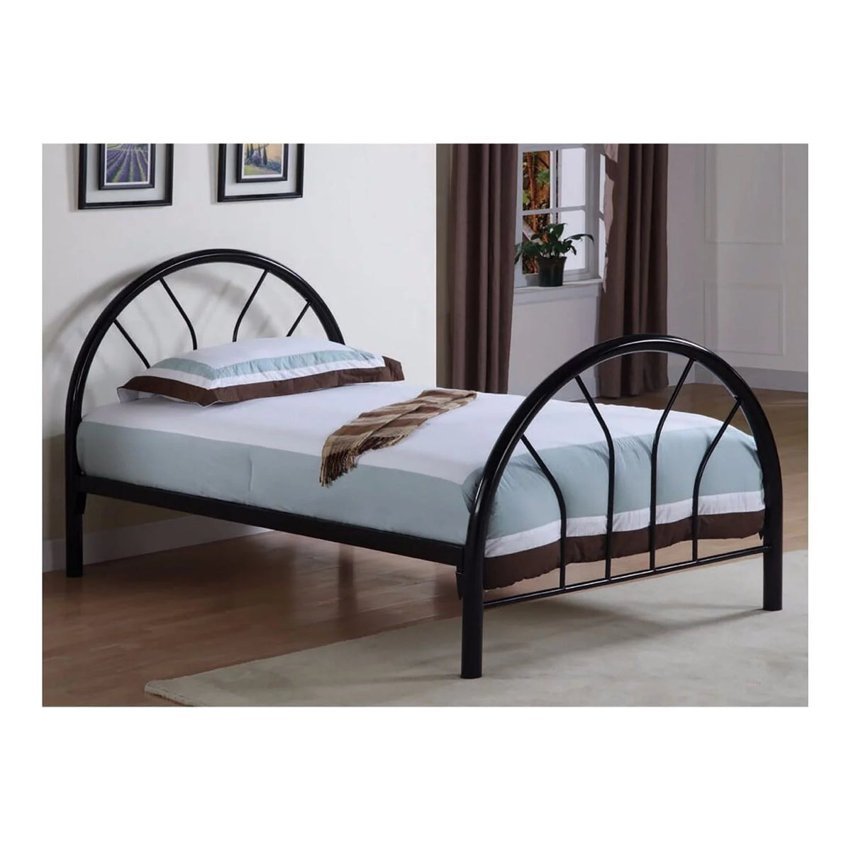 Black Twin Size Metal Bed G2603